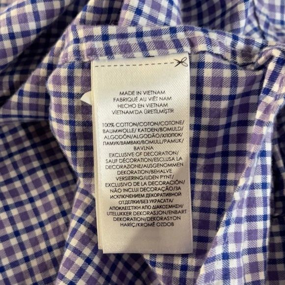 Ralph Lauren Blue Purple Gingham Long Sleeve Preppy Button Down Shirt Size Large - Picture 7 of 7